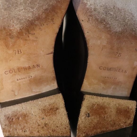 Cole Hann Brown Leather Knee High Round Toe Back Zip Up Arlington Riding Boots - Picture 6 of 7